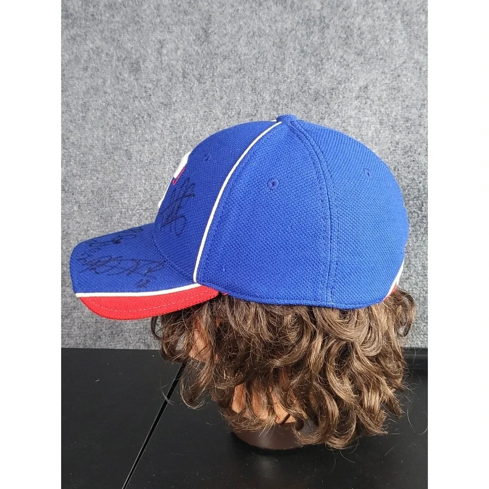 New Era Texas Rangers Autographed Fitted Baseball Cap‎ MLB 39Thirty S-M Signed